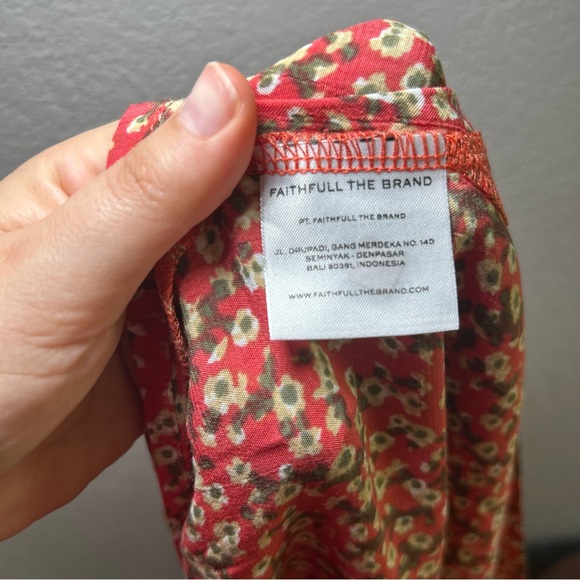 Faithfull the Brand Red Floral Skirt and Crop Top women’s 4 floral resort boho - Picture 16 of 16